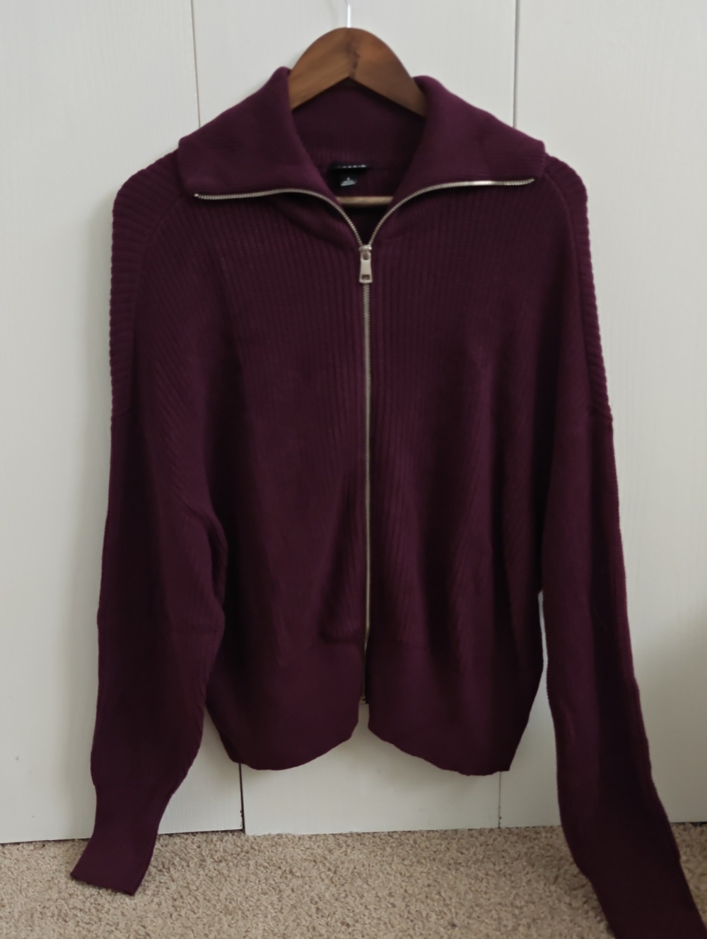 torrid Plum Zip-Front Knit Sweater Jacket